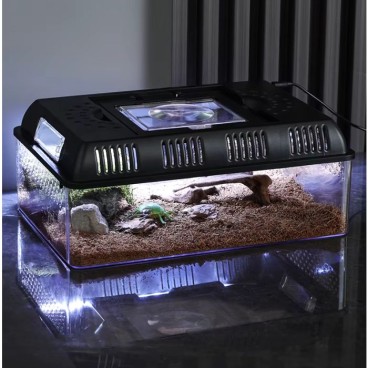 Reptile Nature Box Per L'Allevamento Di Rettili Con Luce USB All'Interno 31.5x22x12.5cm